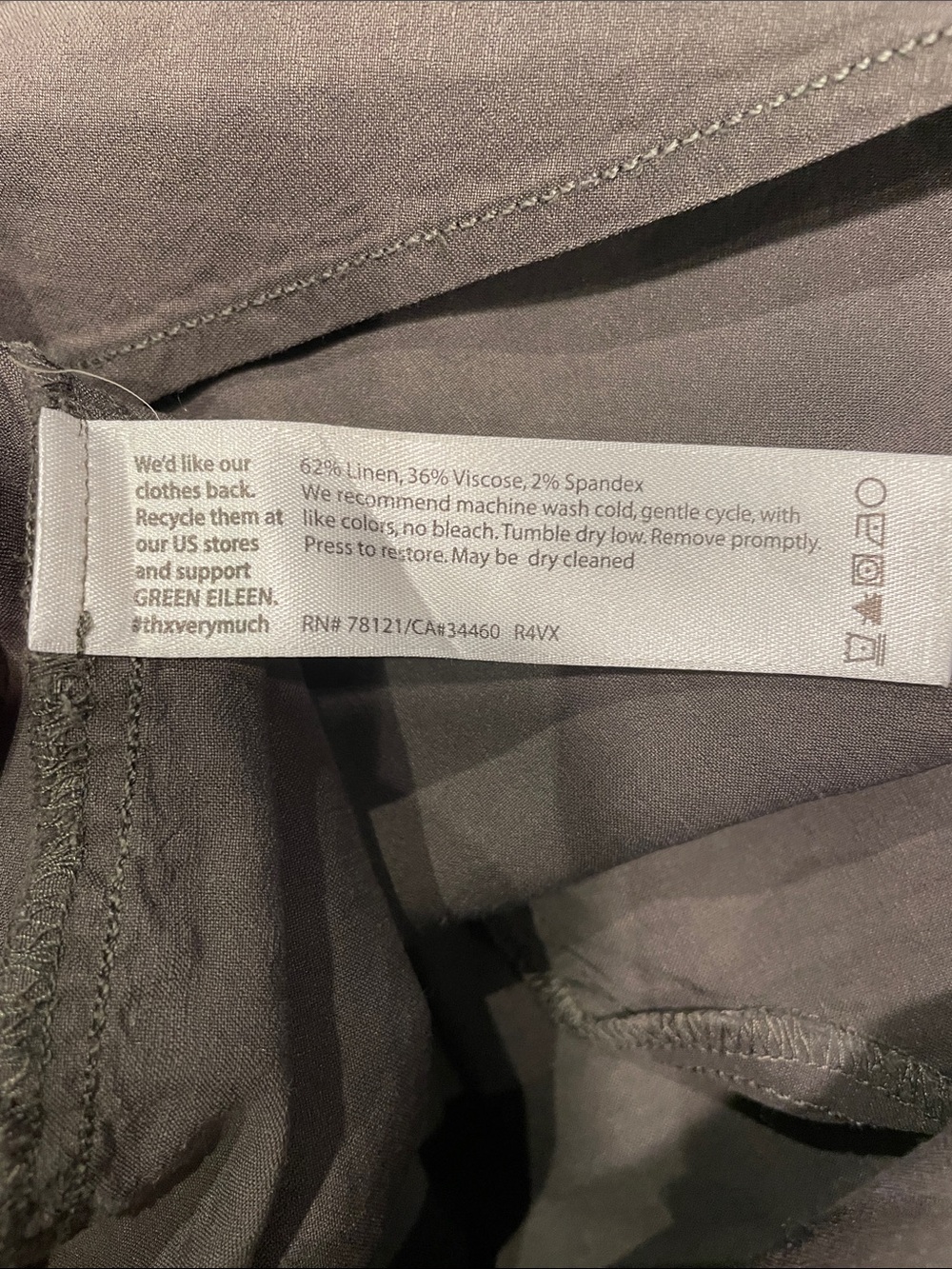 Eileen Fisher Taupe Button-Front Dress - Picture 5 of 5